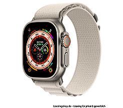 Apple Watch Ultra leasen, neues Design im Titangehäuse 49mm, Alpine Loop Polarstern
